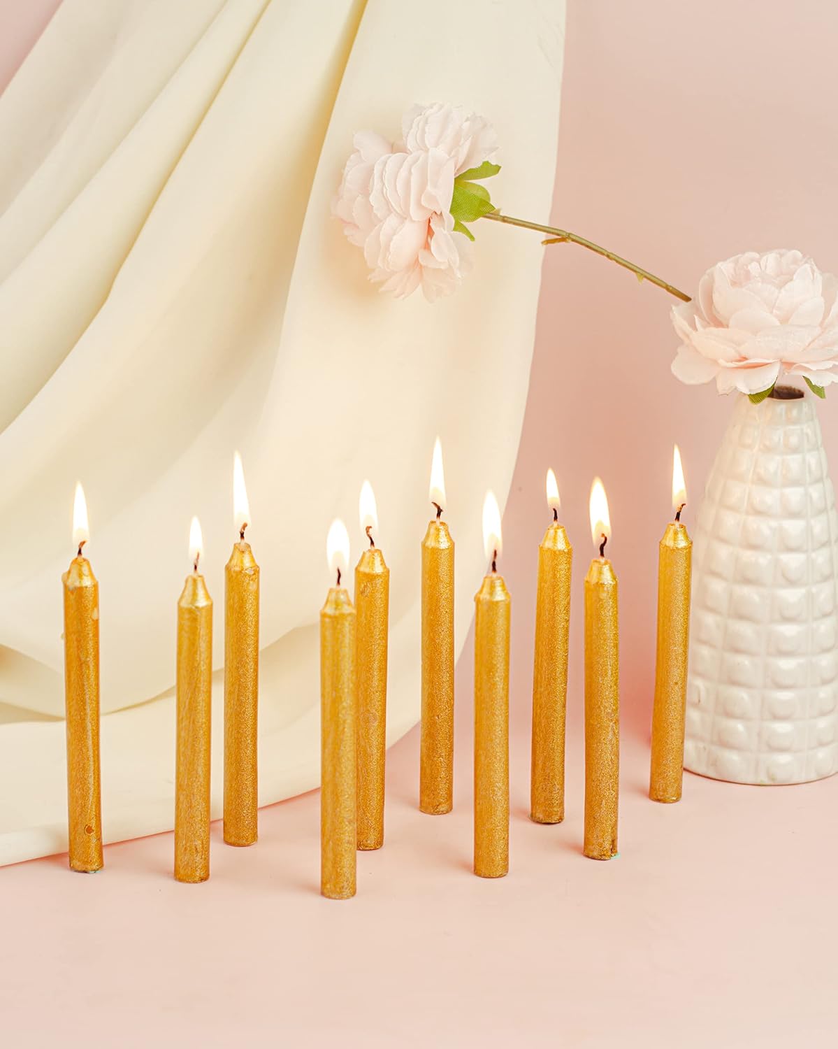 GOLDEN PURE WAX STICK CANDLES PACK OF 20 | PERFECT FOR NIGHTS EVENTS CANDLES