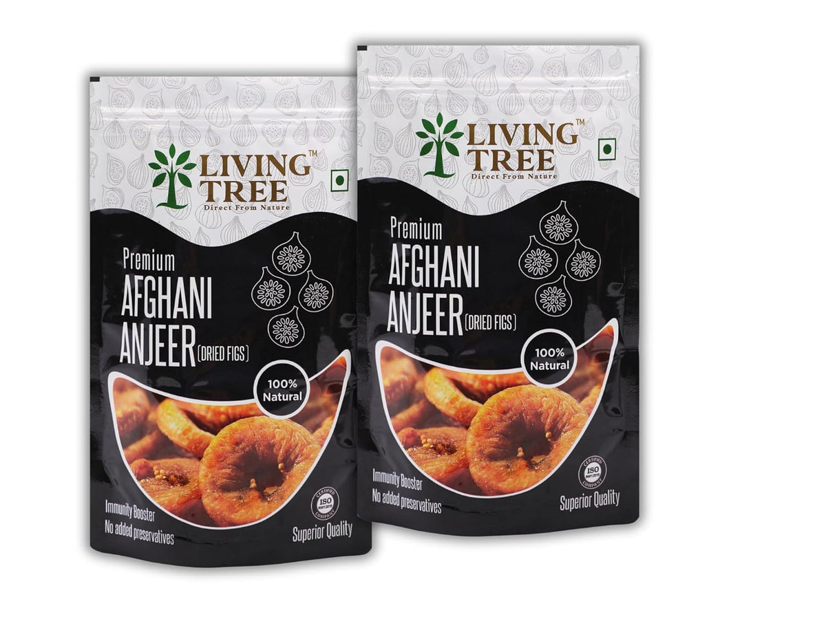 100% Natural Premium Afghani Anjeer (Dried Figs) By Living Tree 200gm, | Weight Loss Healthy Bones Improves | Immunity Boost | 7.0 Ounce | Pack Of 2