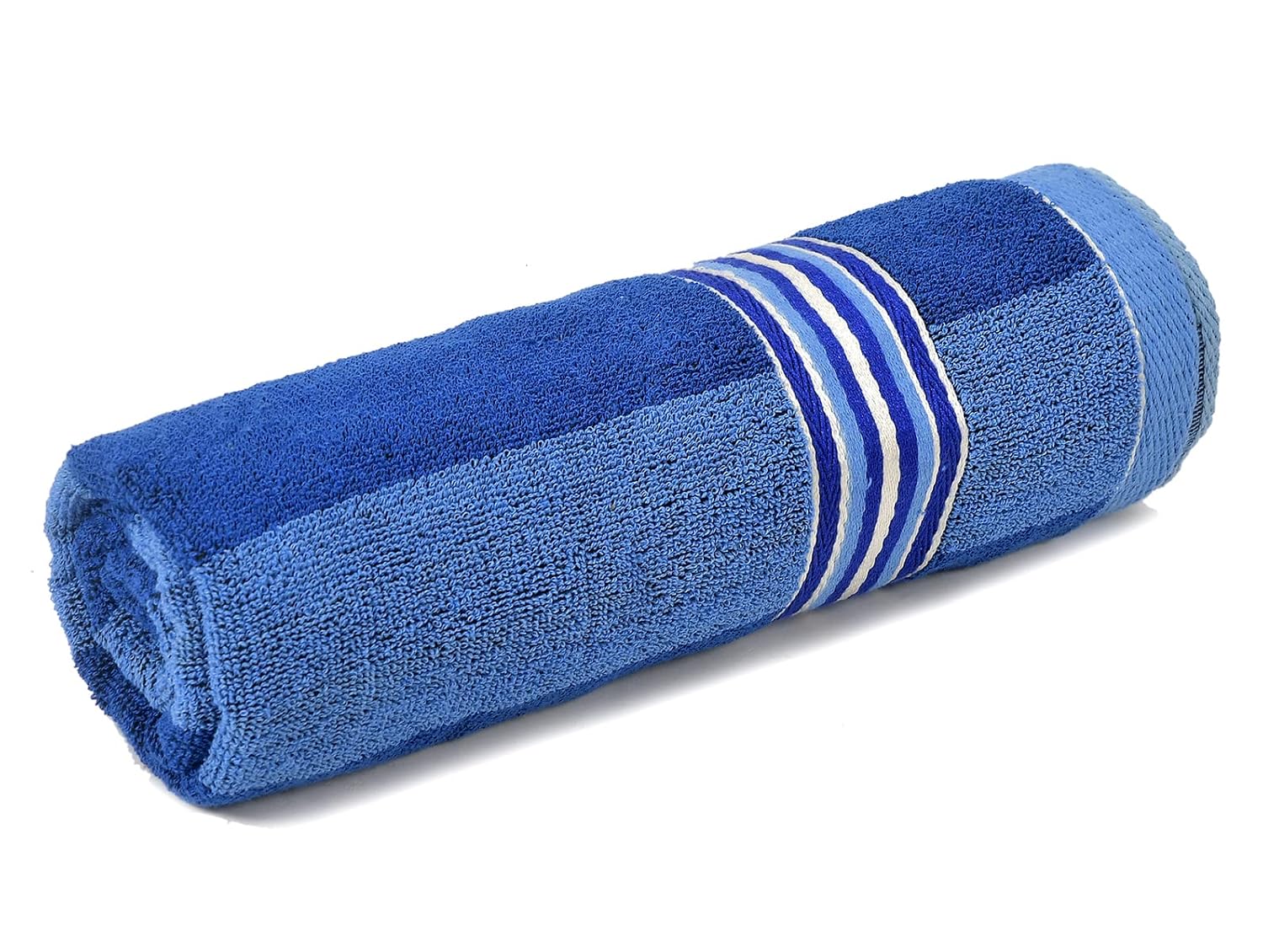 Kuber Industries Lining Design Soft Cotton Bath Towel 200 Gsm - Pack Of 3 (Blue)