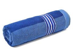 Kuber Industries Lining Design Soft Cotton Bath Towel 200 Gsm - Pack Of 3 (Blue)