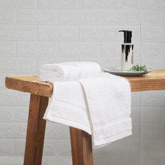 Welspun 100% Cotton Easy Care Hand Towel 400 Gsm | Quick Dry Ultra Soft Hand Towel (White) - Pack Of 2