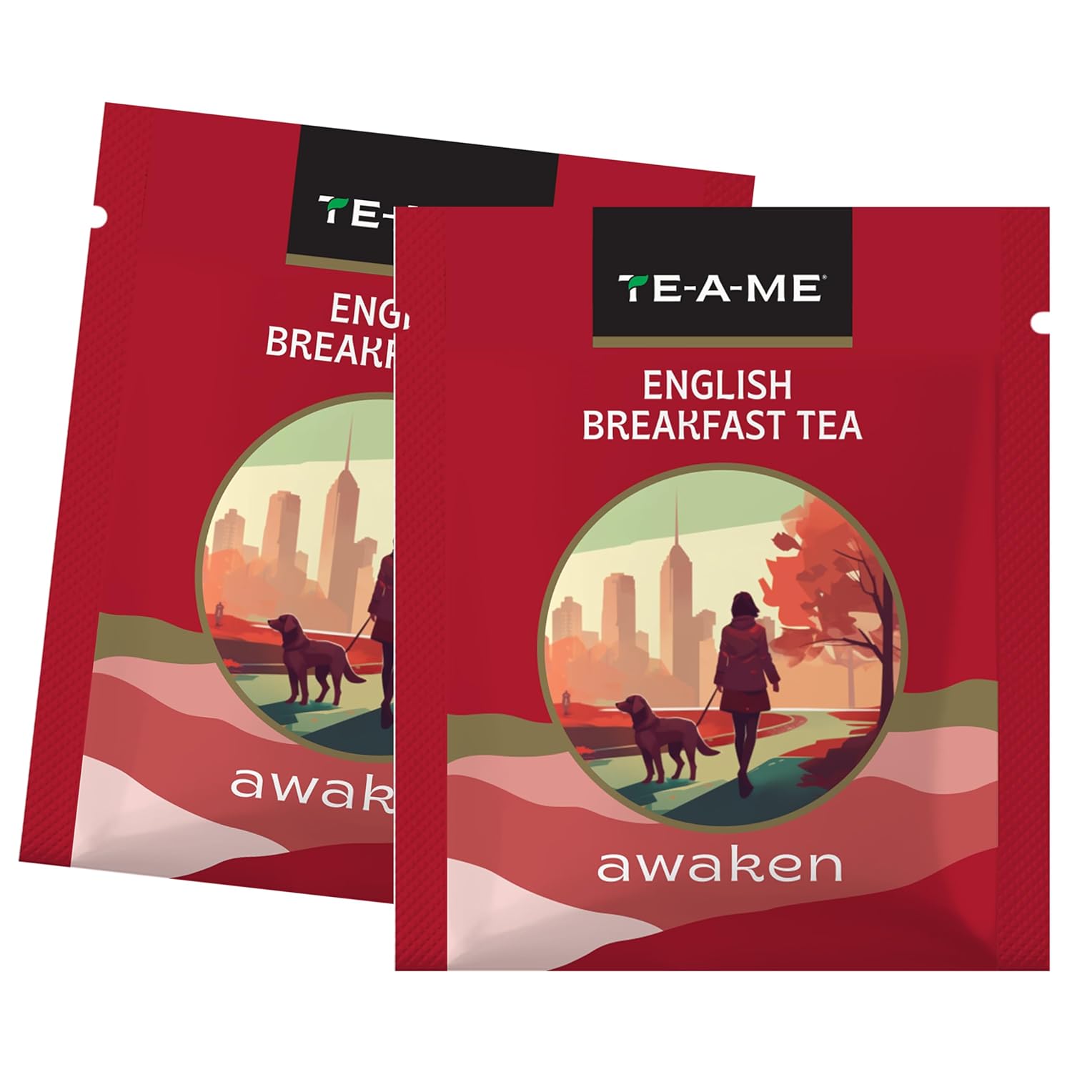 TE-A-ME Awaken English Breakfast Tea - Pack Of 2 X 25 Tea Bags | Full-Bodied & Rich Taste - Smooth & Robust Flavor | Contains Caffeine - Packaging Might Vary