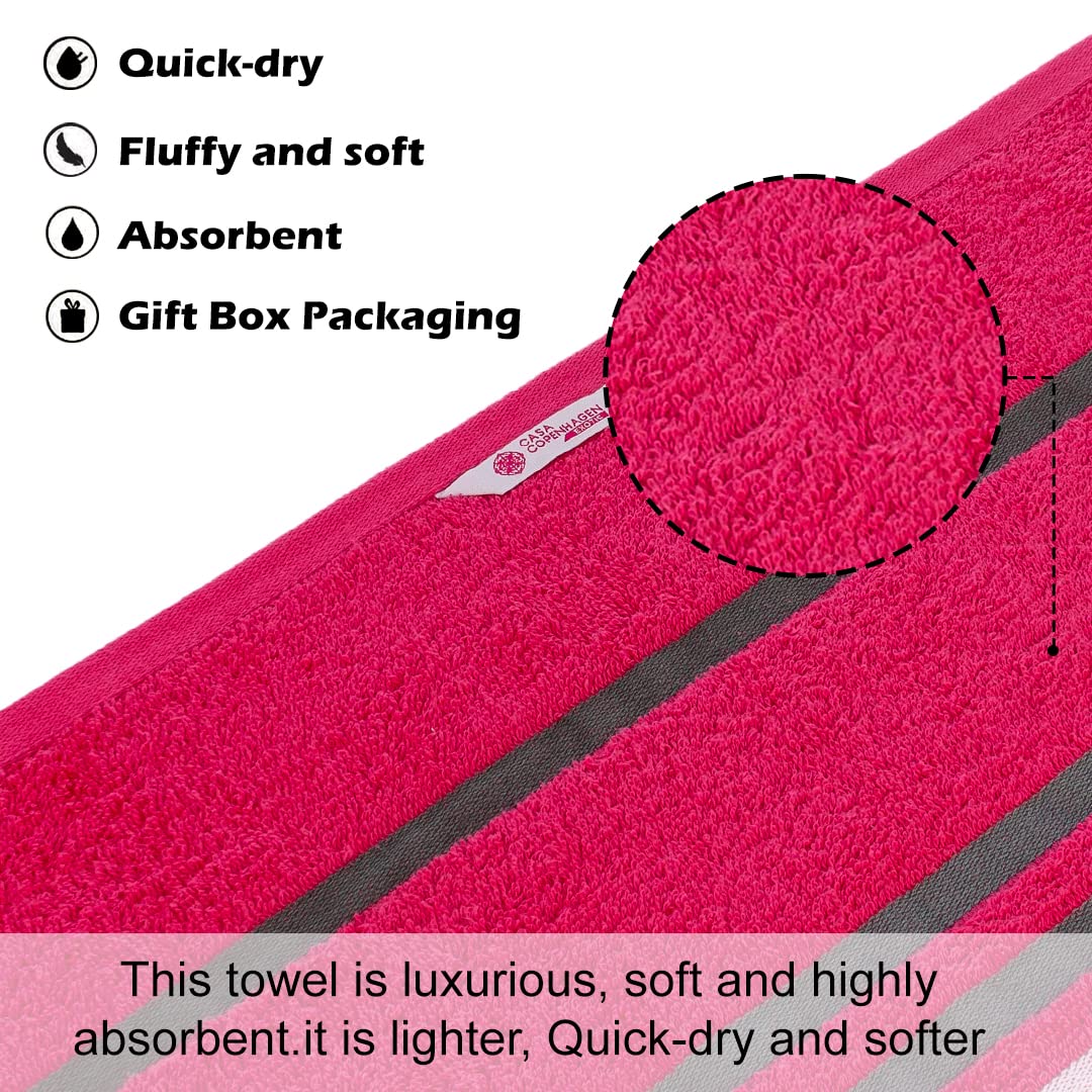 Casa Copenhagen Egyptian Cotton Ecstatic Hand Towel 740 Gsm (Pink)- 6 Pcs