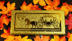 Premium Decorative Designer Mdf Golden Gifting Cash Box, Shagun Box, Jewellery Box, Money Box, Gaddi Box 20x8.5x4cm, Embossed Horse, Pack Of 1, Material - Wood