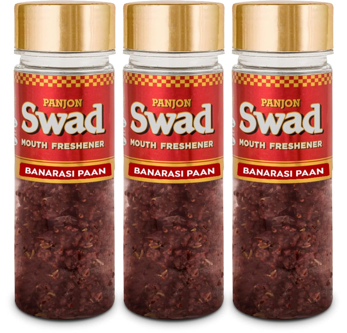 Panjon Swad Banarasi Paan Mukhwas 300gm, (100gm *3 Bottles) | After-Meal Snack