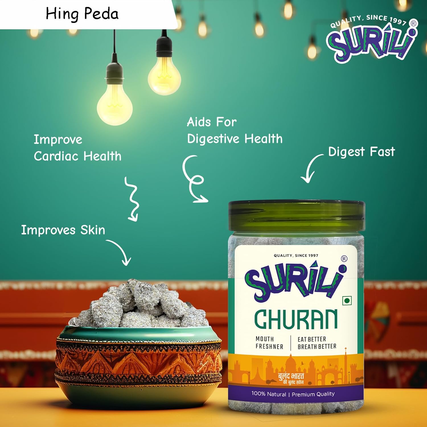 Surili Hing Peda After Meal Mouth Freshener Candy Tin Jar 250gram,