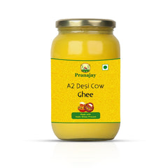 Premium A2 Desi Cow Ghee By Pranajay | Highly Nutritious & Healthy Vedic Bilona Method Desi Ghee Good For Bakes Cookies | (500ml) 16.9 Ounce | Jar Pack