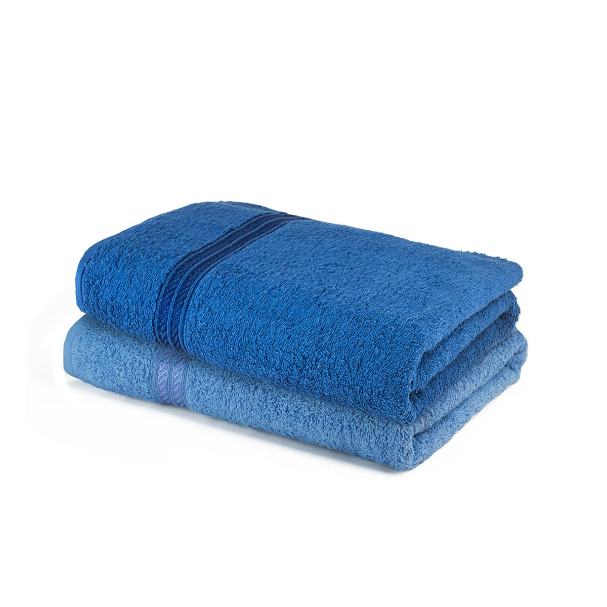 Comforic 100% Cotton Bath Towels 600 Gsm | Large Size Bath Towel For Men & Women Quick Dry, Super Soft & Absorbent Gym Towel, Travel Towel (Kashmir Blue & Navy Blue)- Pack Of 2