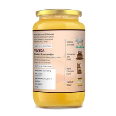 Pure Hallikar A2 Desi Cow Ghee By Viveda | Hand-Churned, Traditional Bilona Method Pure Desi Cow Ghee Good For Muscles | (500ml) 16.9 Ounce | Jar Pack