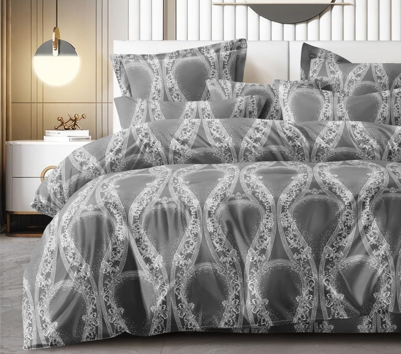 King Size Double Bedsheet With Two Pillow Covers - 108 X 108 Inches, Charcoal Grey | Smooth To Touch, Breathable & Long Lasting - Ideal For Everyday Comfort