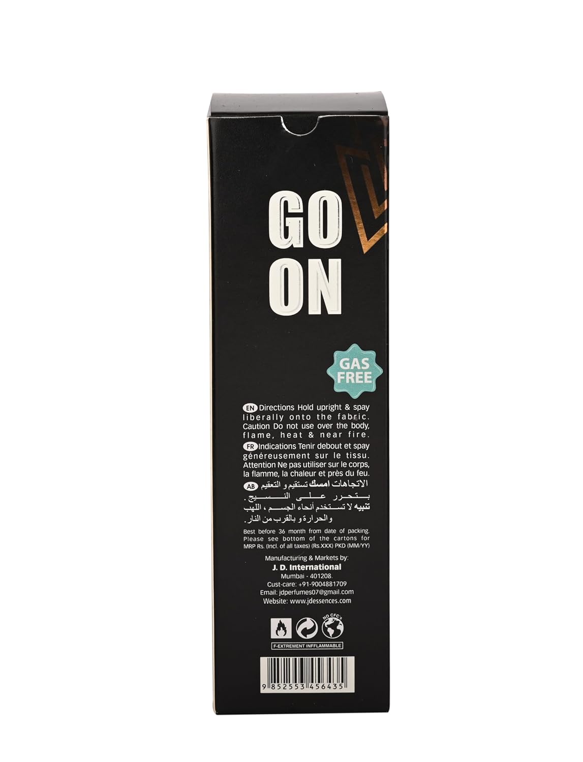 JD International Go On Unisex Perfume Mist - 200ml, 6.7 Fl.oz. | Long-lasting Fragrance | Refreshing And Invigorating Scent For All Occasions, | Valentine's Day Gift