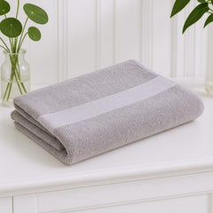 Earthy Fables Basic Bath Towel Pure Carded Cotton, Soft, Absorbent, Quick Dry & Skin-Friendly Towel, 400 Gsm (Cloudy Grey)
