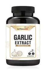 Nutramagik Garlic Extract For Balance Cholesterol Level, Support Heart Health, Relieves Gas, Improves Digestion & Helps In Heal Stomach Problems | 60 Capsules 100gm 0.2lbs