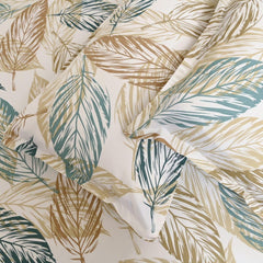 Super King Pure Cotton Bedsheet With 2 Pillow Covers | 108 × 108 Inches, Beige & Green | Soft Breathable Floral Design Bedding | Comfortable Sleep All Year