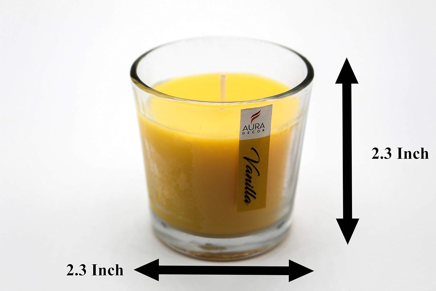 VANILLA FRAGRANCE VOTIVE GLASS CANDLES SET OF 3 | BURNING TIME 12 HOURS