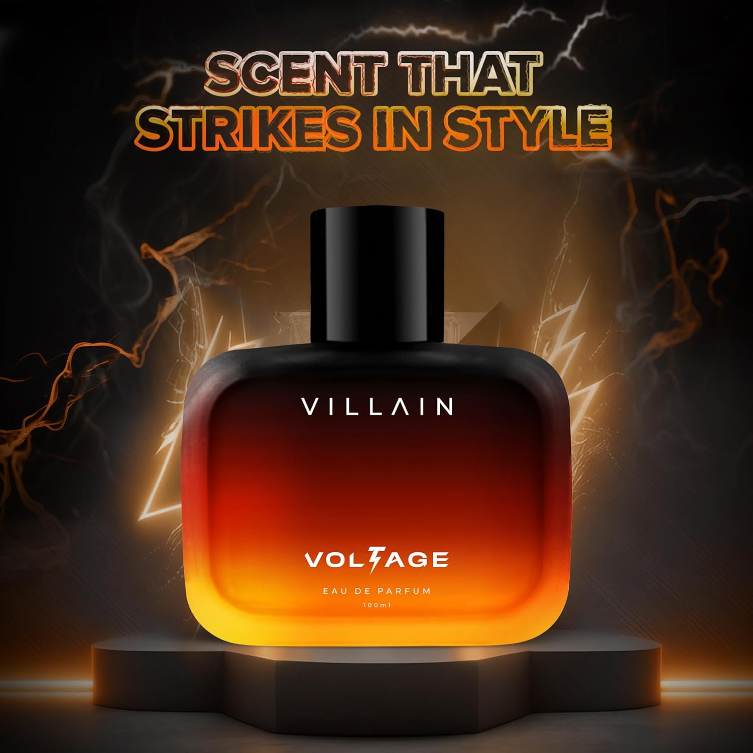 Villain Voltage Eau De Parfum 100ml 3.4 Fl.oz. Masculine Luxury Fragrance | Long Lasting | Party Wear