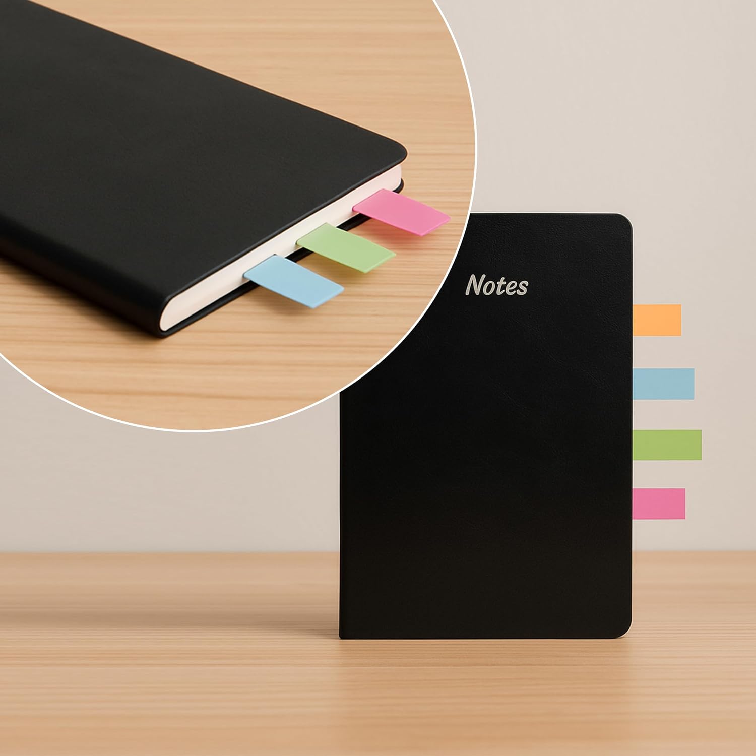 Transparent 5 Color Plastic Flag Sticky Notes | Pack Of 5 X 100 Sheets Each - Bright & Durable