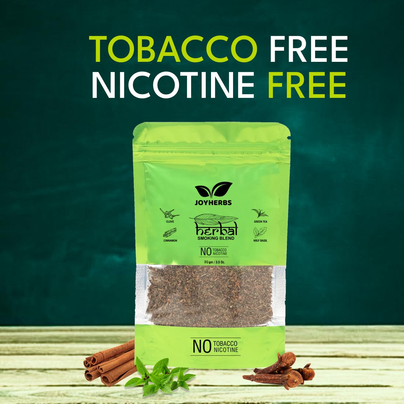 Natural & Ayurvedic Herbal Smoking Blend 1 Pack 1 Oz/ 30g With T-Tube-White 200 Pcs Per Box - Tobacco-Free & Nicotine-Free Smoking Mixture
