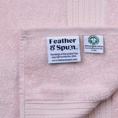 Feather & Spun Organic Cotton Bath Towel 650 Gsm | Lavender Fragrance Gots Certified Anti Microbial Fade Resistant Double Needle Stitch Towel (Velvet Rose)