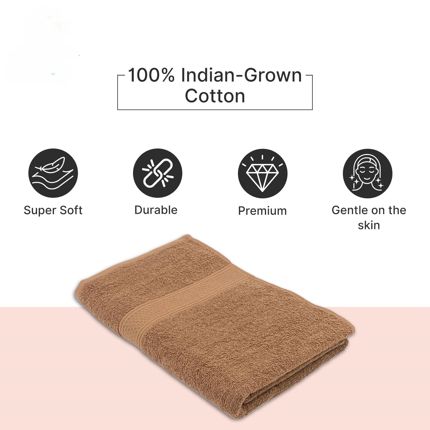 Showstopper Cotton Bath Towel 500 Gsm (Camel Brown)