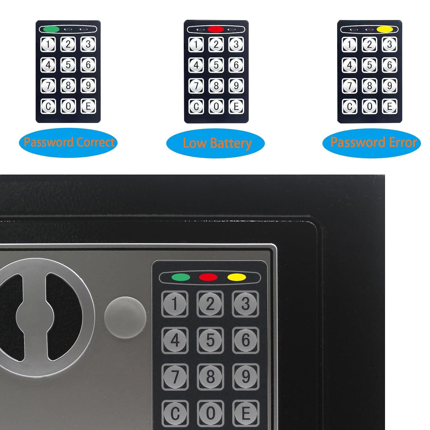 Key & Electronic Security Safe Box Digital Deposit Box For Home Office Hotel Business Lock Box For Cash Jewellery Storage, Colour - Black, 0.17 Cubic Feet
