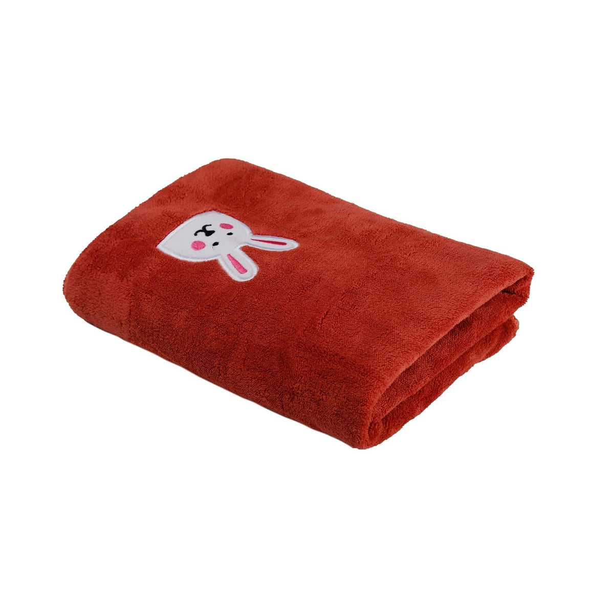 Khillayox Super Soft Bath Towel 400 Gsm | Super Absorbent Reusable Towel With Cute Cartoon Bear Print Washcloth For Babies (Brick)
