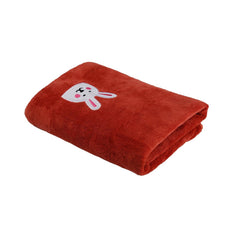 Khillayox Super Soft Bath Towel 400 Gsm | Super Absorbent Reusable Towel With Cute Cartoon Bear Print Washcloth For Babies (Brick)