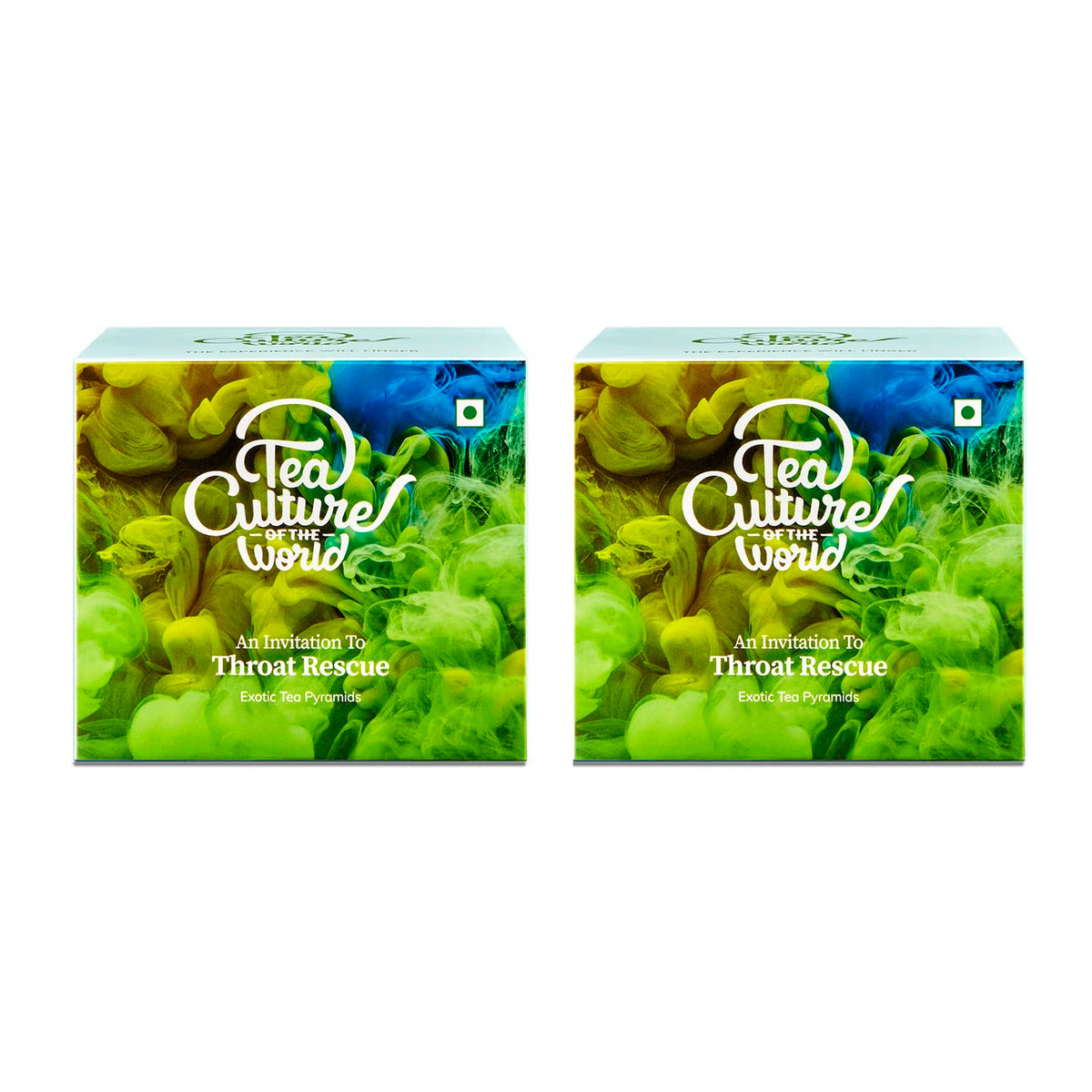 Tea Culture Of The World Throat Rescue Green Tea - Pack Of 2 X 16 Tea Bags | Premium First Quality Green Teabags - Medium Caffeine