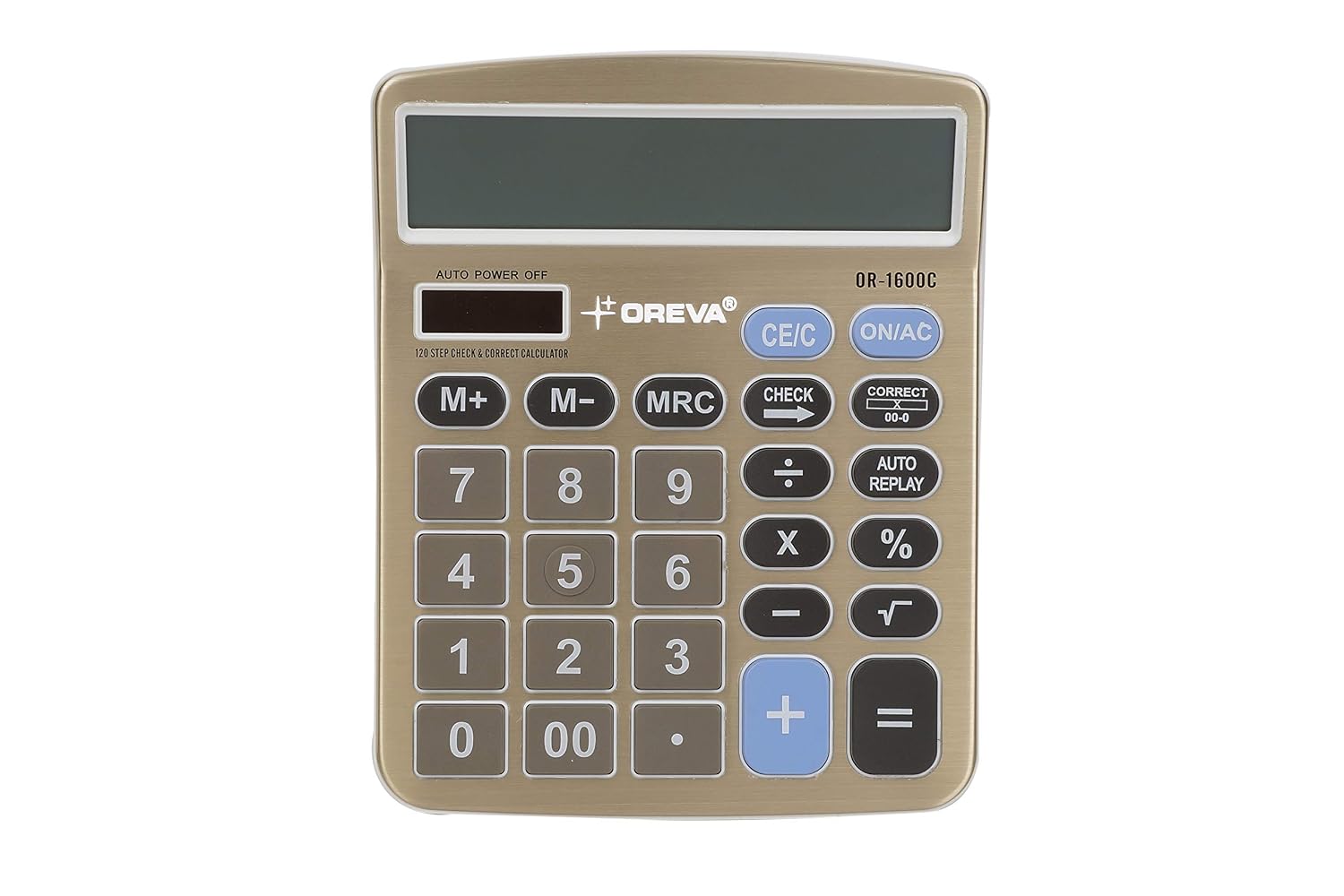 Oreva Solar & Desktop Calculator | Financial Office Computer Calculators Large Display | Standard Function And Aluminum Face | Big Sensitive Button (White)