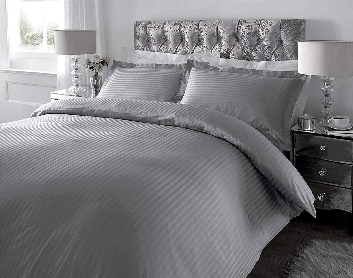 Cotton Bedsheet For Double Bed Queen Size - 90 X 100 Inches, Silver Grey With 2 Pillow Covers | 350 Thread Count | Premium Comfort Bedsheets For Home, Hotels & Guest House