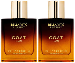 Bella Vita Luxury G.O.A.T Man Eau De Parfum 100ml 3.4 Fl.oz. Each Pack Of 2 Long Lasting | Gift For Husband