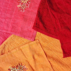100% Cotton Face & Hand Towel 450 Gsm (Multicolor) - Set Of 3