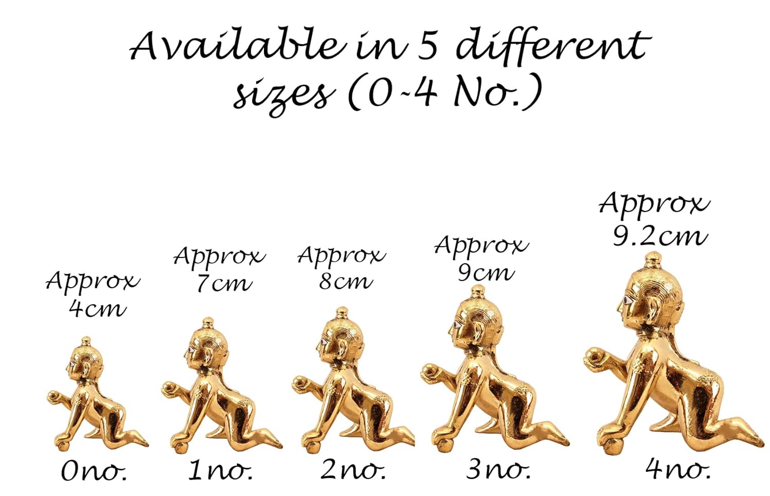 Ashtadhatu Laddu Gopal Idol, Thakur Ji, Bal Gopal, Gold, Brass, Size - No. 1, Traditional Style, Handmade Idol, Janmashtami Special Statue, For Home Temple, All Occasion Statue