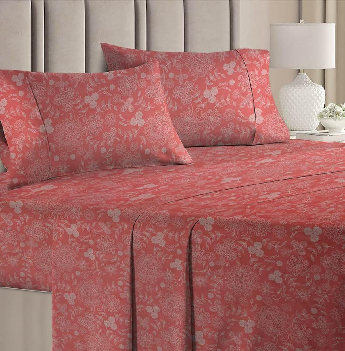 100% Microfiber Double Bedsheets Queen Size With 2 Pillow Covers - 85 X 85 Inches, Pink | Super Soft Premium Brushed Glace Cotton Bedsheet
