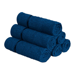 Story@Home 6 Piece 450 Gsm Cotton Face Towel | Ultra Soft Cotton, Super Absorbent, Antibacterial Treatment, Face Towel (Navy Blue)