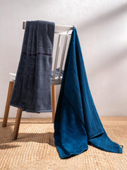 Damensch 100% Cotton Towel 1400 Gsm | Super Soft Bath Towels Large Size, Ultra Absorbent, Quick Dry Towel (Nightfall Blue & Twilight Grey)- Pack Of 2