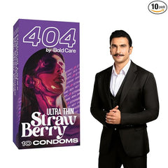 Bold Care 404 Super Ultra Thin Strawberry Flavored Condoms For Men 60 Microns 10 Units (Pack Of 1)