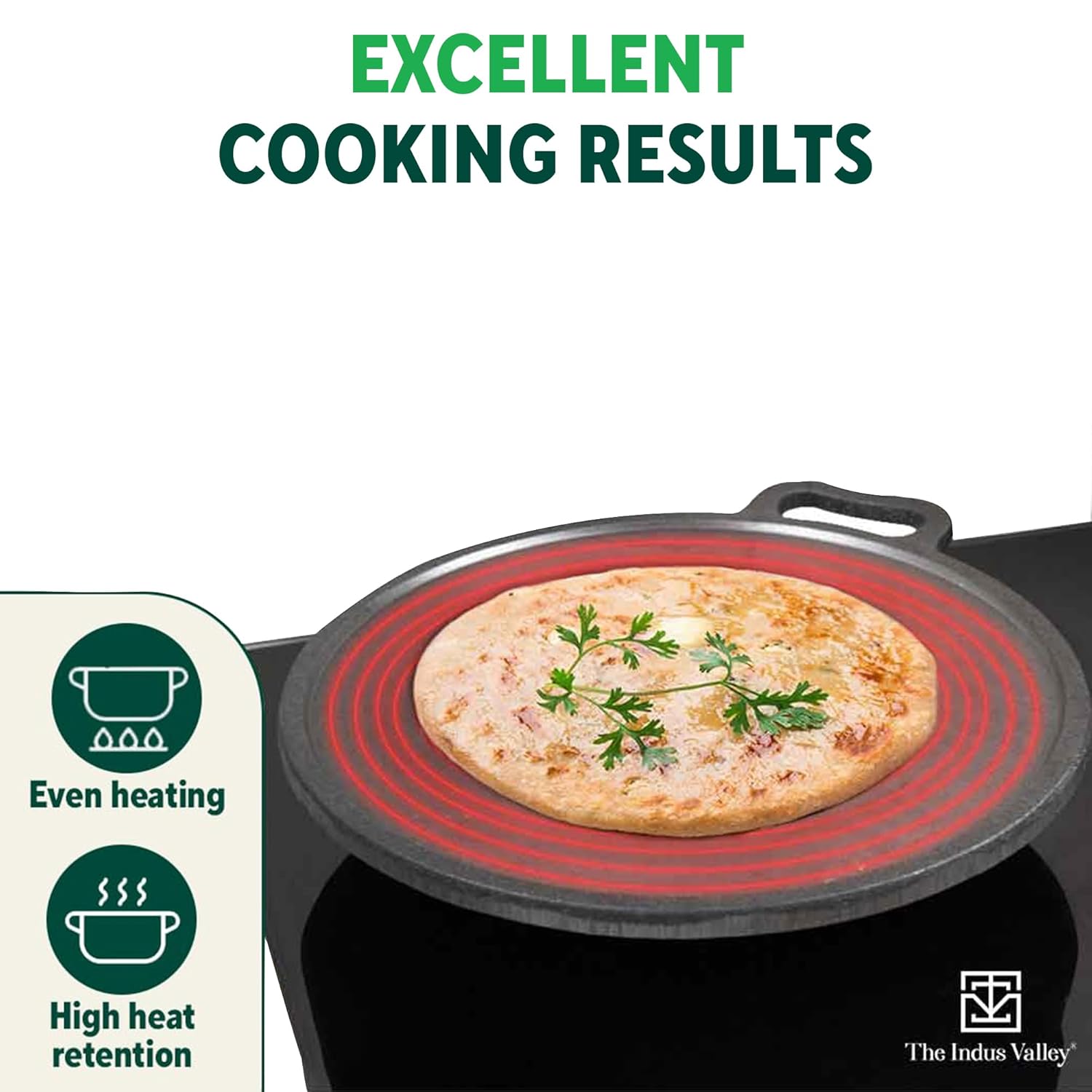 Super Smooth Cast Iron Tawa For Dosa, Chapathi + Free Spatula - 30.5cm, 12 Inch, 3 Kg | Induction Friendly, Naturally Nonstick, Pre-Seasoned Tawa, 100% Pure & Toxin-Free