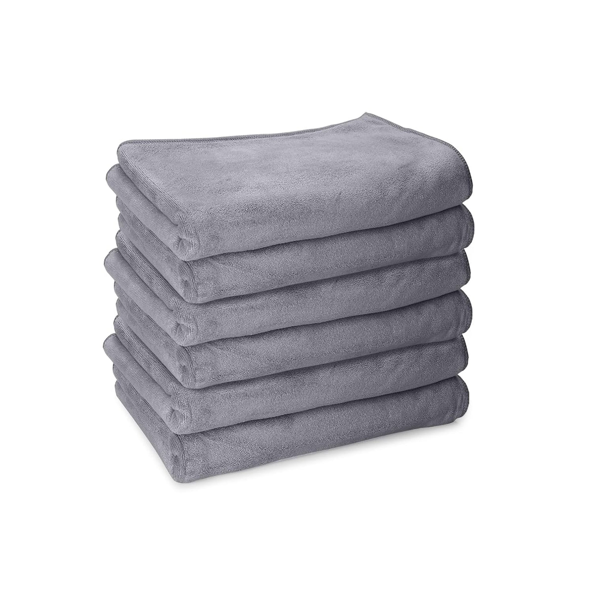 Housse Premium Microfiber Face Towel 900 Gsm | Korean Beauty Ultra Absorbent, Odour-Free, Quick Dry Face Towel (Pack Of 6) - Frost Grey