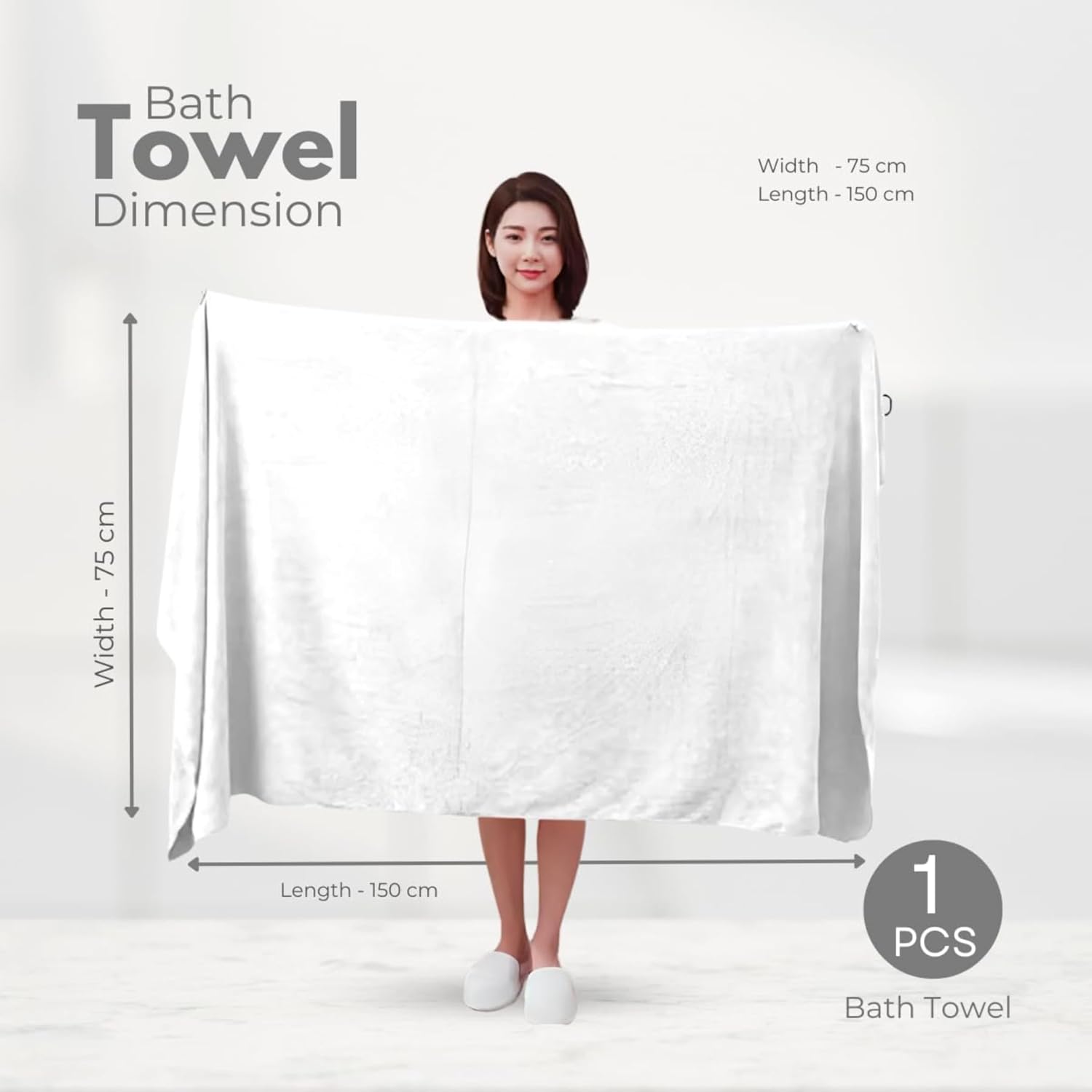 Black Gold The Finer Touch Premium Microfiber Bath Towel 1350 Gsm | Ultra Soft & Absorbent Quick Dry Towel Lightweight Microfiber Bath Towel (White) - Pack Of 3
