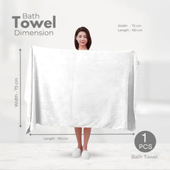 Black Gold The Finer Touch Premium Microfiber Bath Towel 1350 Gsm | Ultra Soft & Absorbent Quick Dry Towel Lightweight Microfiber Bath Towel (White) - Pack Of 3