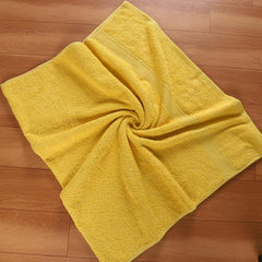 Fezora 100% Cotton Bath Towel 450 Gsm | Ultra Soft, Quick Dry, High Absorbency, Skin-Friendly Large Size Bath Towel (Yellow)