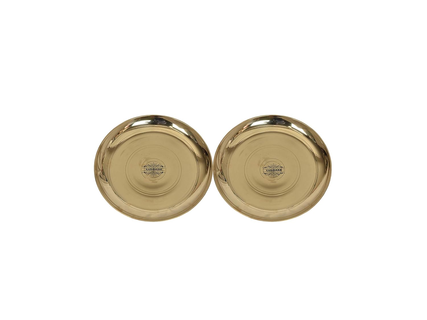 Bronze Kansa Plate Handmade Full Size - Set Of 2 | Gift For Wedding, Diwali, Navratri & Dusshera