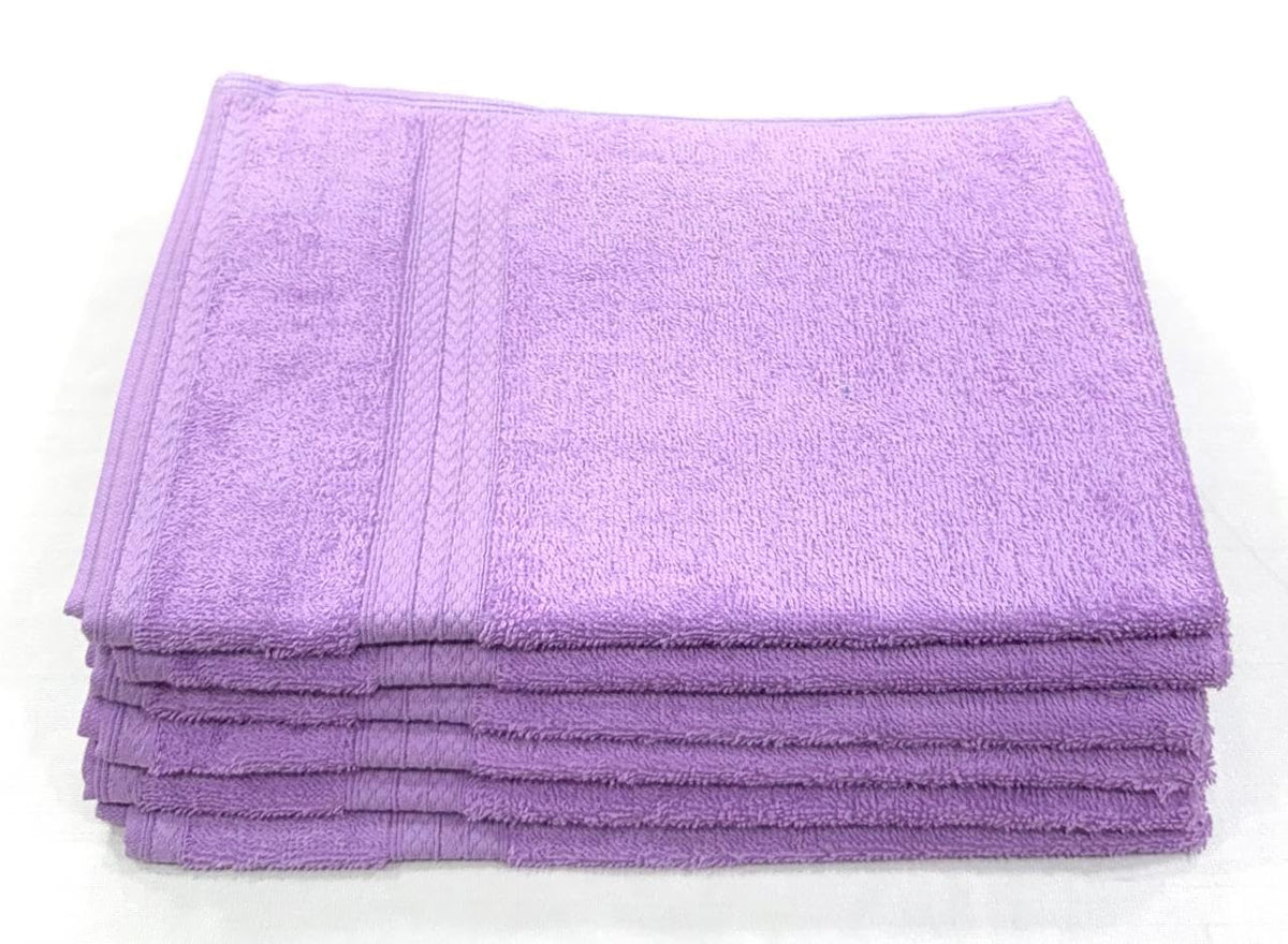 Bombay Dyeing Tulip 100% Cotton Hand Towel 1200 Gsm (Set Of 6) - Purple