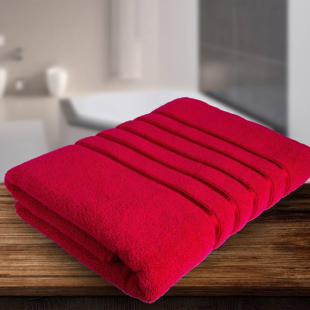 Monbest Urban Comfort Cotton Bath Towel 450 Gsm (Red)