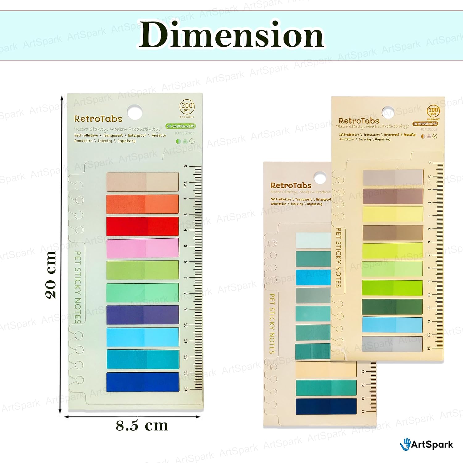 600 Pcs Transparent Sticky Notes, Morandi Pastel Page Markers With Ruler, Clear Index Tabs