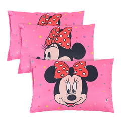 Soft & Cozy Pillow For Kid's, Comfortable Pillow For 2 Year Old's Disney Minnie, Pink - 12x18 Inches | Suitable For All Sleepers, Multipurpose & Comfortable, Breathable - Pack Of 3