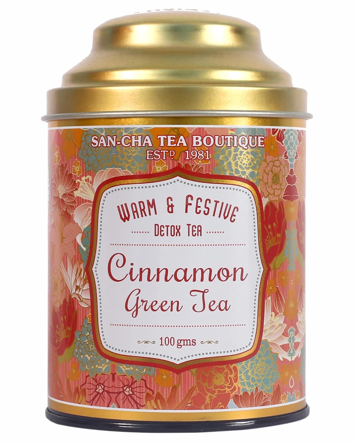 San-Cha Cinnamon Green Tea - 100gm, 3.5 Ounce | Warm & Festive Detox Tea - Environment Friendly & Made In Corn Fiber | Low Caffeine