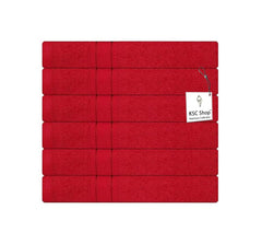 Ksc Shop Premium Luxury Cotton Face Towel 900 Gsm | Ultra Soft Highly Absorbent Face Towel (Poppy Red) - Pack Of 6