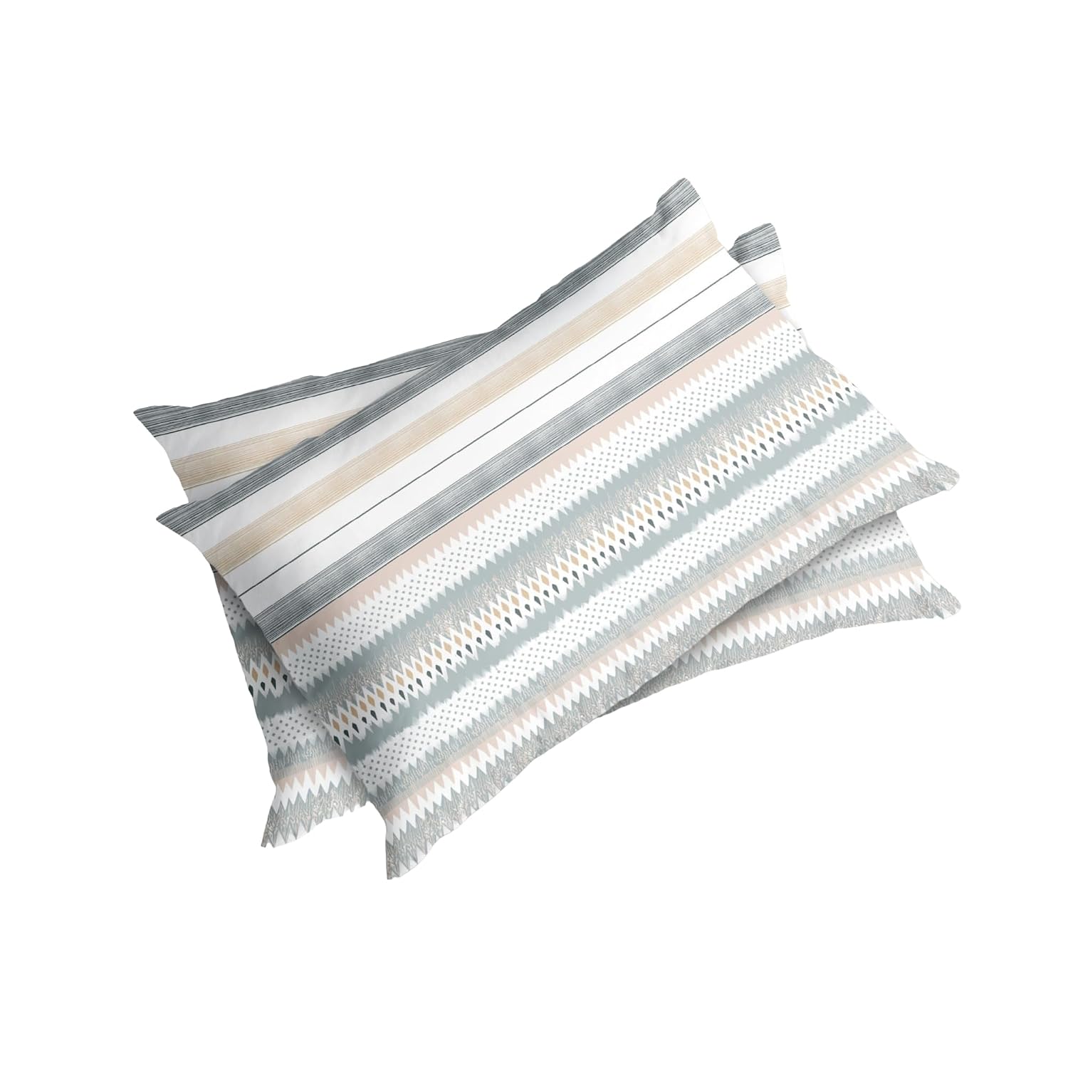 Printed Double Bedsheet With 2 Pillow Covers - 96 X 89 Inches, Grey & Cream | Ideal For Daily Use, Bedroom Decor & Gifting | Resistant All-Season Bedsheet